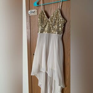 Gold Sequin High Low Dress